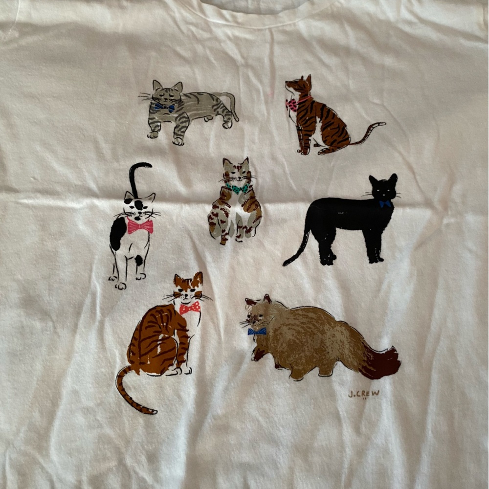 J.Crew factory women’s size S cats print short sleeve T-shirt - Picture 2 of 8